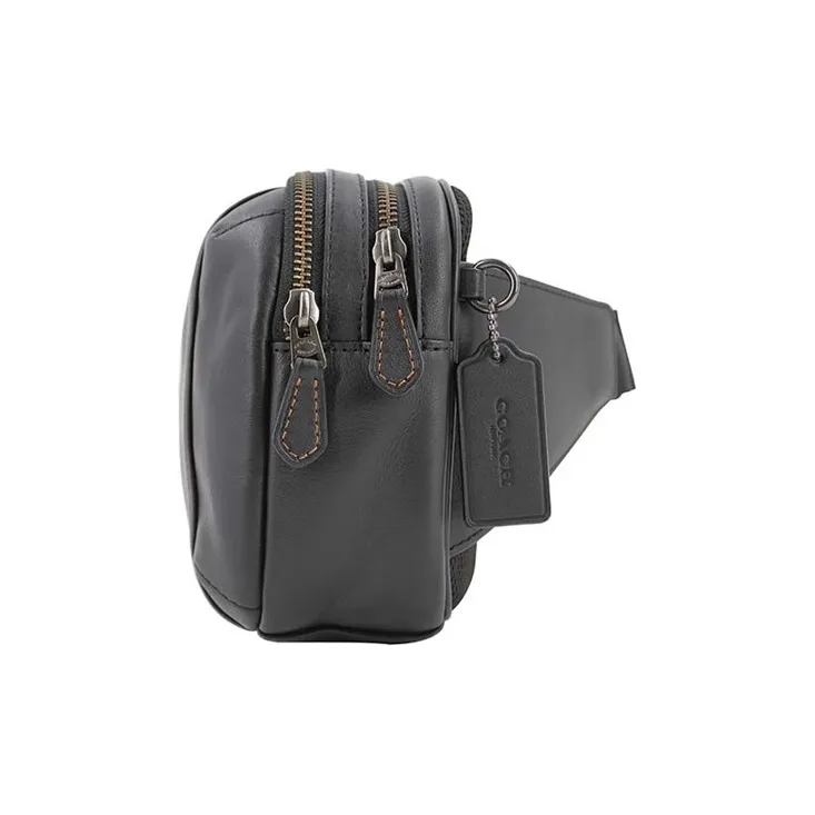 COACH Graham Smooth Finish Leather Camera Bag Crossbody Bag Fanny Pack Large Size Men's Black-2