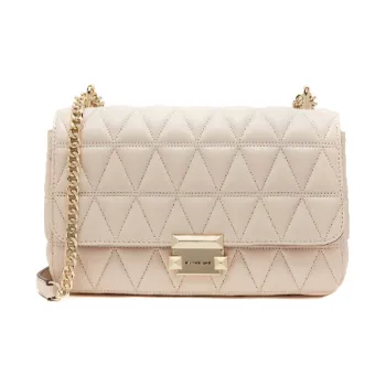 MICHAEL KORS Sloan Sheepskin Chain Bag, Shoulder Bag, Crossbody Bag Small Size Women's Cream