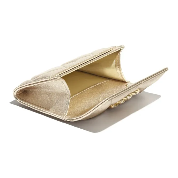 CHANEL 19Bag Lambskin Card Holder Card Holder Women's Gold-3