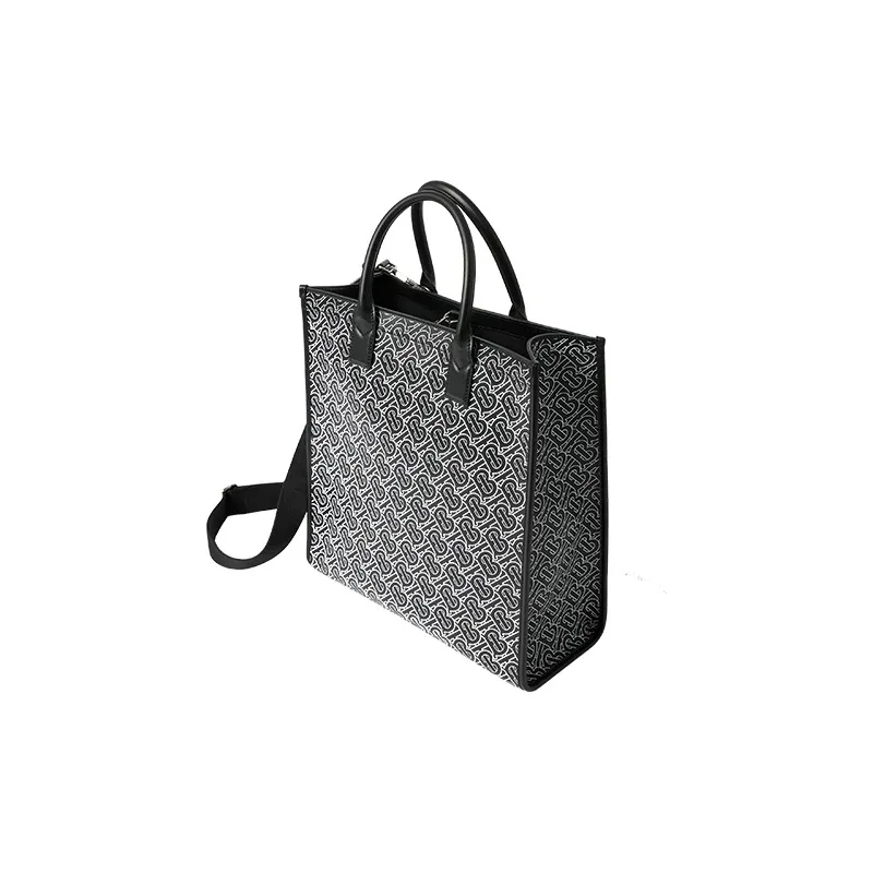 Burberry Leather Tote Bag, Shopping Bag, Shoulder Bag, Crossbody Bag, Handbag Regular Men's Black-0