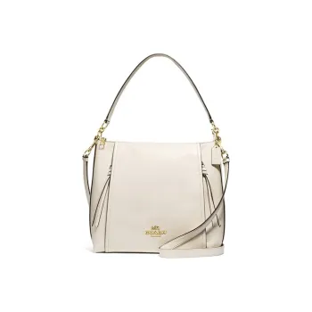 COACH Marlon Leather Shoulder Bag Handbag Shoulder Bag Crossbody Bag Medium Size Women's Ecru