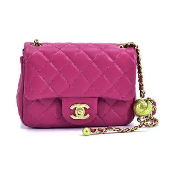 CHANEL Classic Flap CF Diamond Pattern Lambskin Square Fatty Shoulder Bag Crossbody Bag Women's Purple