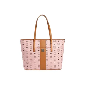 MCM Anya Visetos Shopper Tote Medium Pink