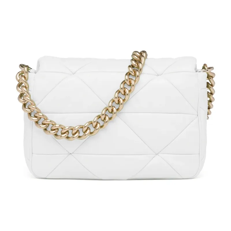 PRADA Soft Sheepskin Leather Handbags Shoulder Bags Women's White-2