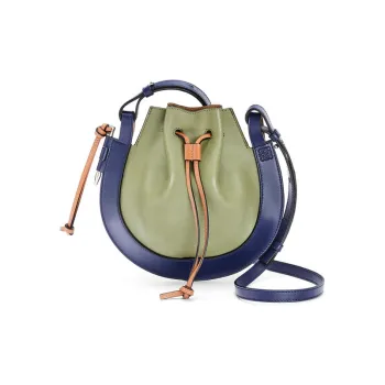 LOEWE Cow Leather Shoulder Bag Women's Avocado Green/Marine Military Green