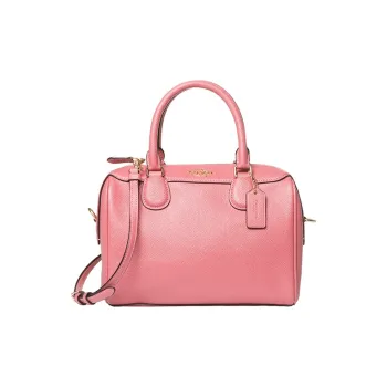 COACH Bennett Leather Crossbody Bag Boston Bag Small Size Women's Cherry Blossom Pink Red