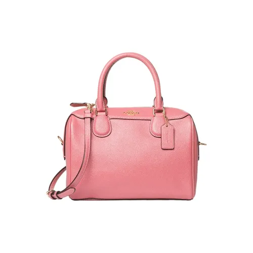 COACH Bennett Leather Crossbody Bag Boston Bag Small Size Women's Cherry Blossom Pink Red