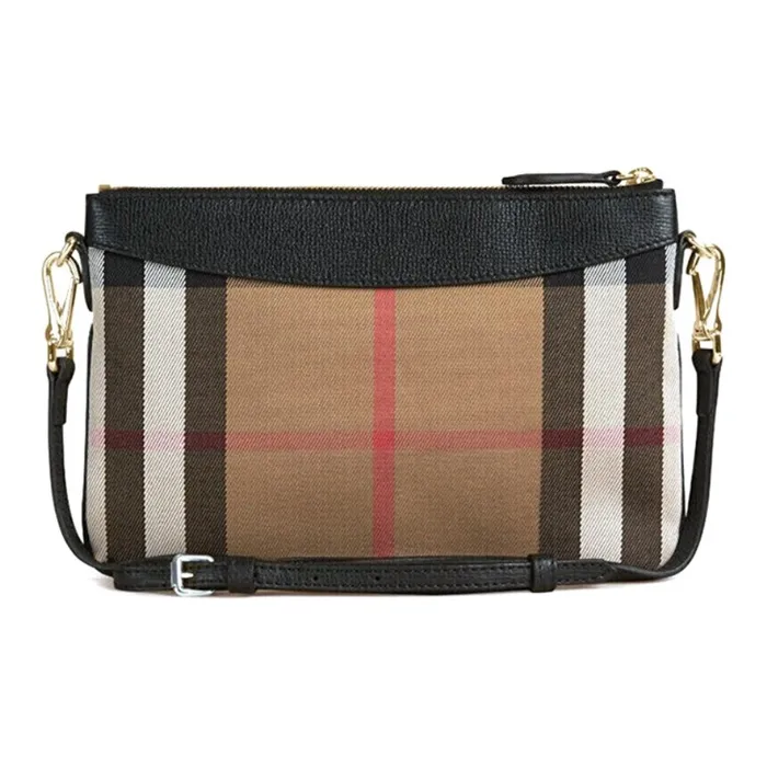 Burberry Vintage Fabric With Leather Clutch, Shoulder Bag, Crossbody Bag Regular Women's Black-1
