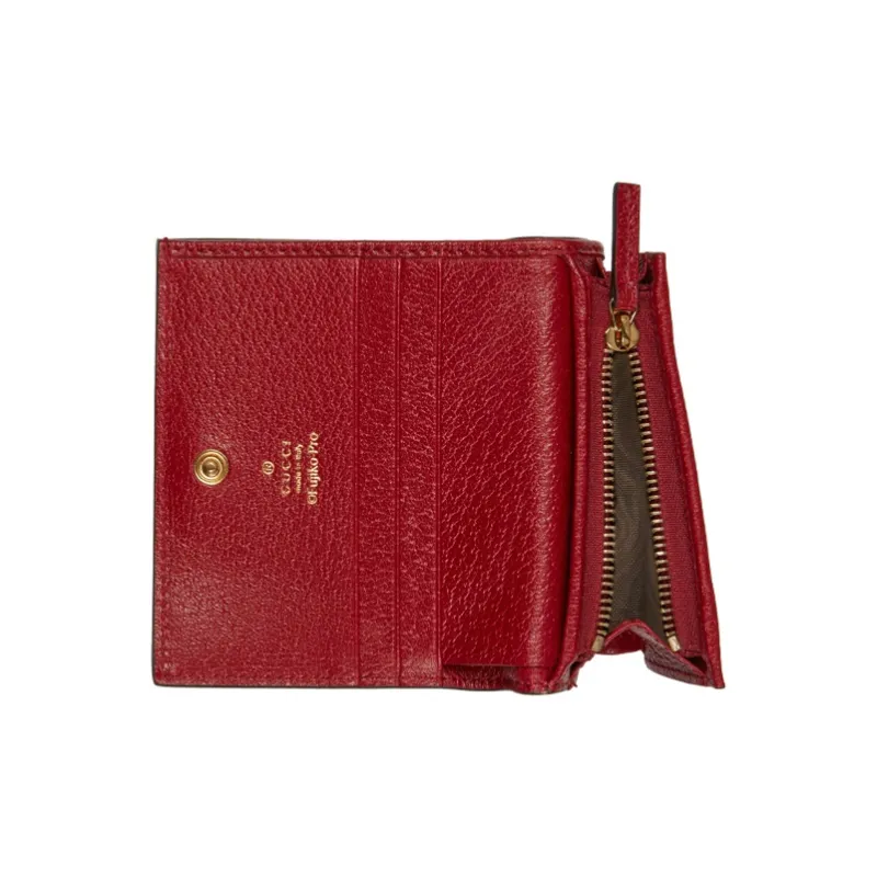 GUCCI Doraemon Collaboration Canvas With Leather Card Holder Unisex Ebony/Red-3
