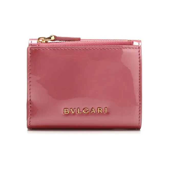 BVLGARI Cow Leather Wallet Women's Pink-1
