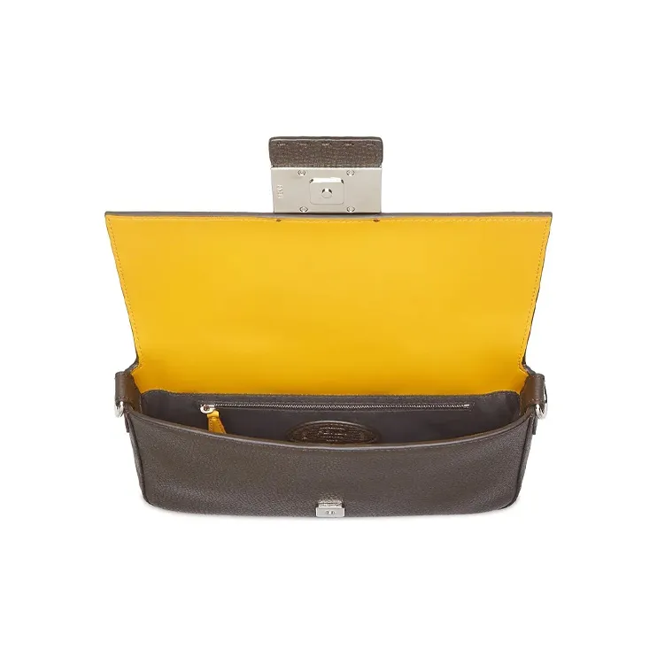 FENDI Baguette Leather Baguette Bag Sling Bag Fanny Pack Shoulder Bag Crossbody Bag Men's Brown-4