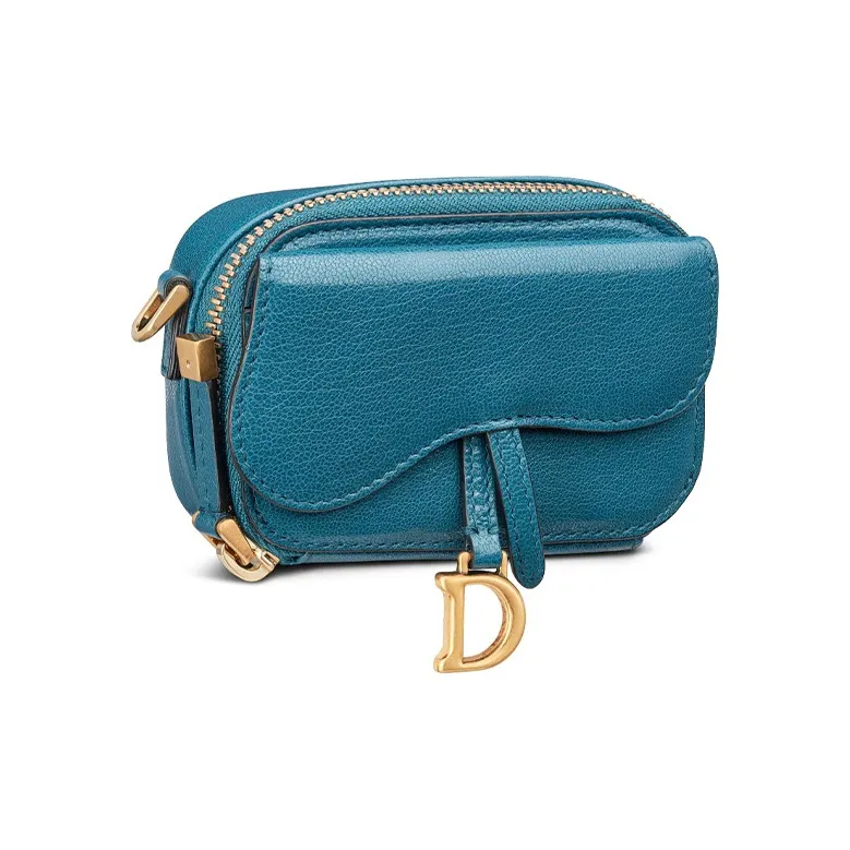 DIOR Saddle Sheepskin Shoulder Bags Handbags Crossbody Bags Clutches Mini Women's Gray Blue-1