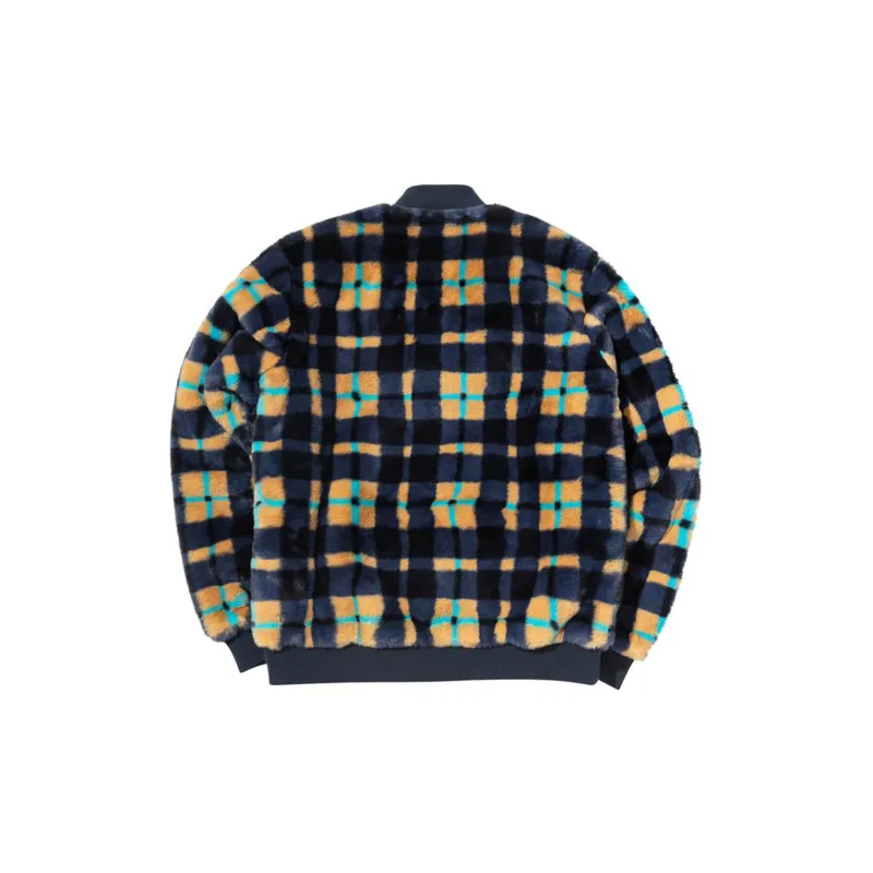 Nike SB Dunk High X Concepts Crossover Skateboard Sports Plush Plaid Jacket Asia Edition Colorblock Yellow-1