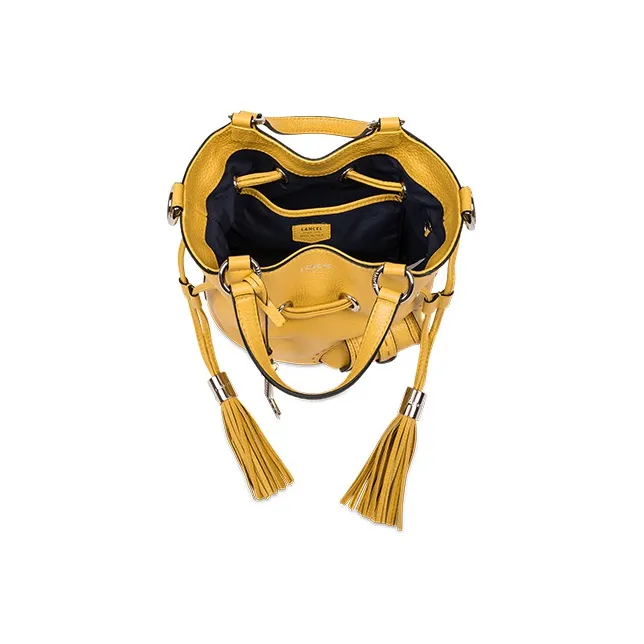 LANCEL Cow Leather Bucket Bag, Handbag, Shoulder Bag, Crossbody Bag Small Size Women's Sunlight Yellow-3