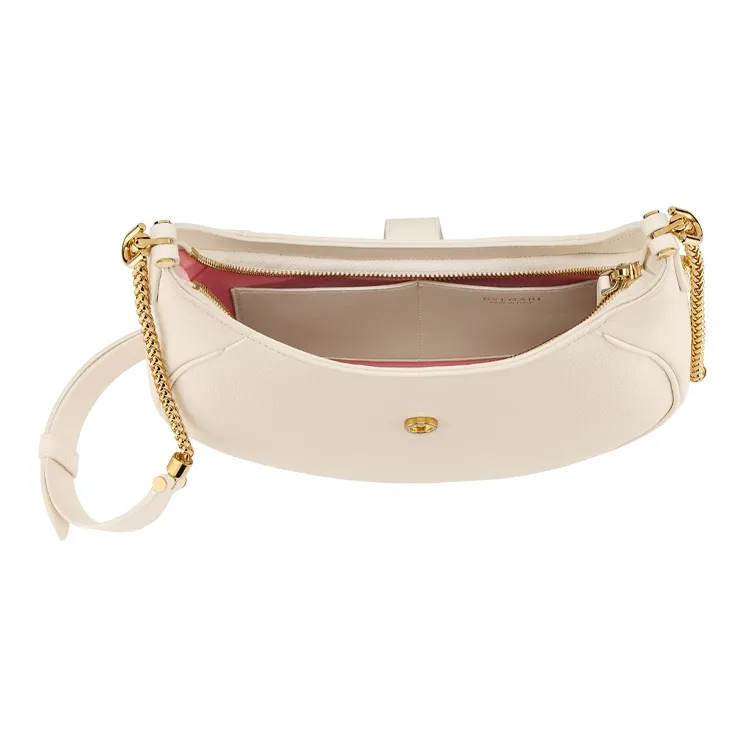 BVLGARI Serpenti Ellipse Cow Leather Shoulder Bag Crossbody Bag Women's Ivory White-3