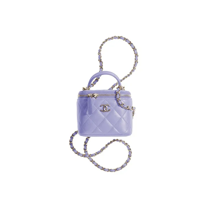 CHANEL Sheepskin Box Bag, Handbag, Shoulder Bag, Crossbody Bag Mini Women's Lavender Light Purple-0