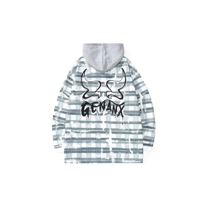 GENANX Jackets Unisex Gray Plaid-1