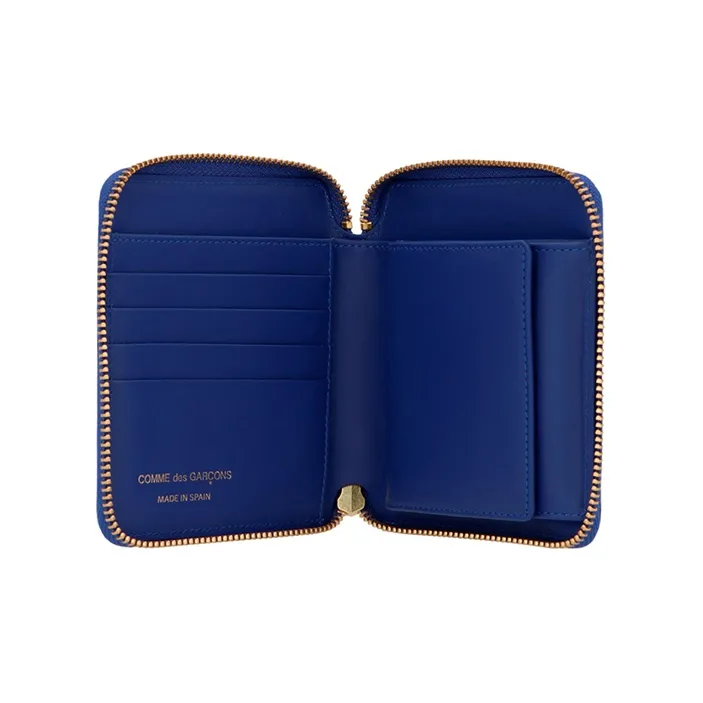 CDG Cow Leather Wallet Women's Blue-2