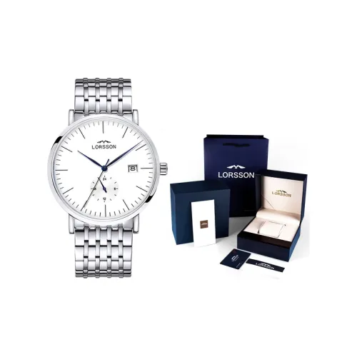 LORSSON Automatic Mechanical Movement Men's Watches Wrist Watches White Dial Stainless Steel Watchband LC5518D7A2