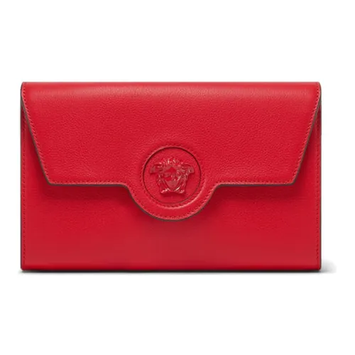 VERSACE Medusa 95 Cow Leather Wallet Womens 1Light Pink Red