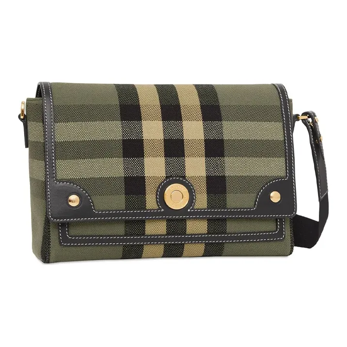 Burberry Canvas With Leather Messenger Bag, Canvas Bag, Shoulder Bag, Crossbody Bag Men's Green-1