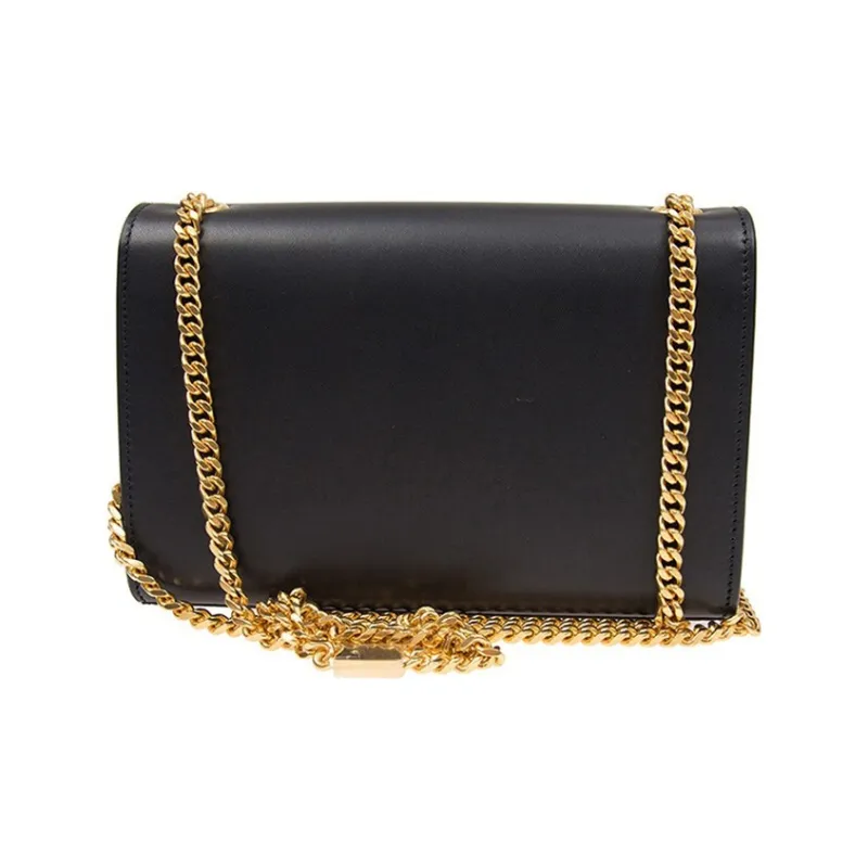 SAINT LAURENT Smooth Leather Fringe Bag, Shoulder Bag, Crossbody Bag Regular Women's Black-3