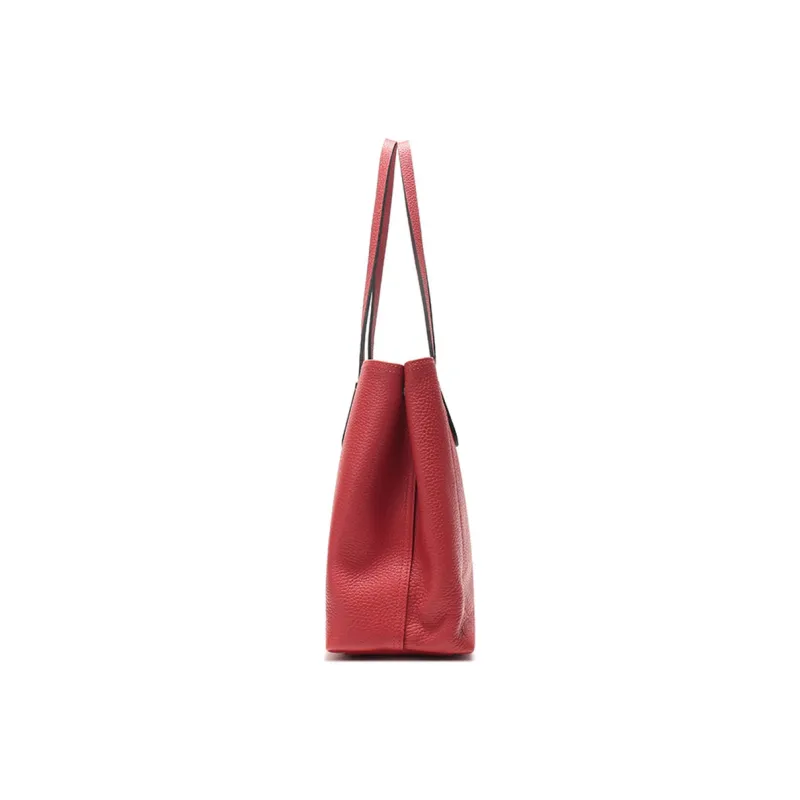LONGCHAMP Roseau Cow Leather Handbag Shoulder Bag Medium Size Women's Red-2