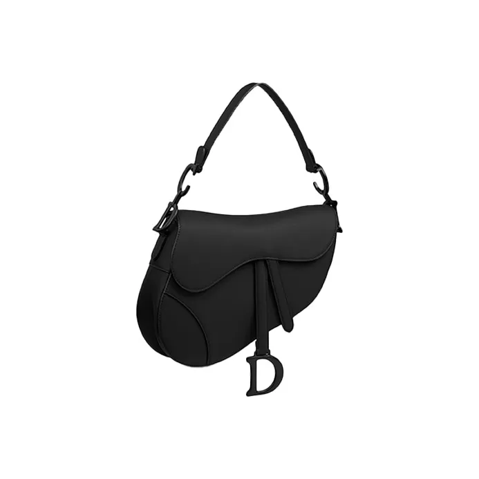 DIOR Cow Leather Saddle Bags One Shoulder Handbags Women's Black-1