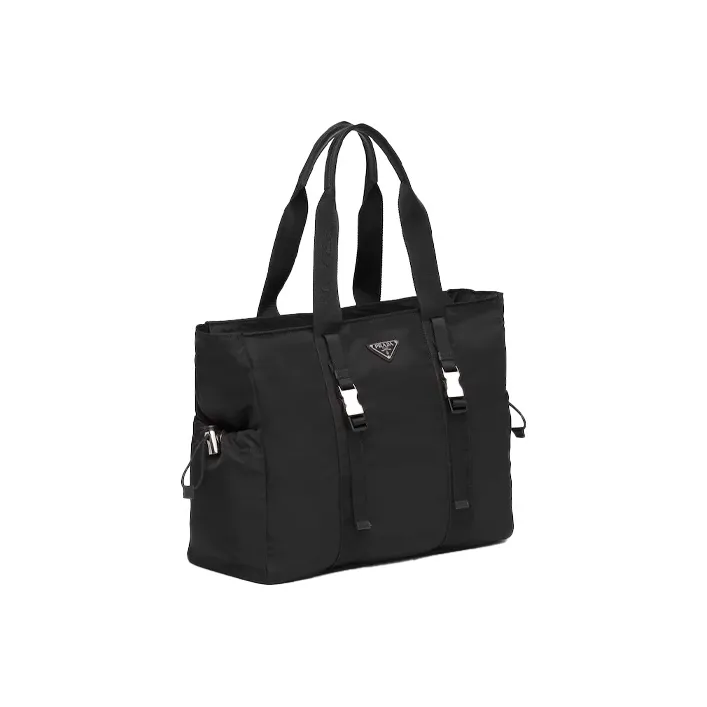 PRADA Re-Nylon Recycled Nylon And Saffiano Leather Tote Bag Shopping Bag Men's Black-1