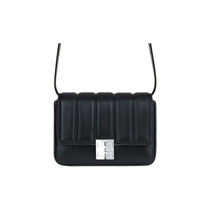 GIVENCHY 4G Smooth Cow Leather Shoulder Bag Crossbody Bag Medium Size Women's Black-0