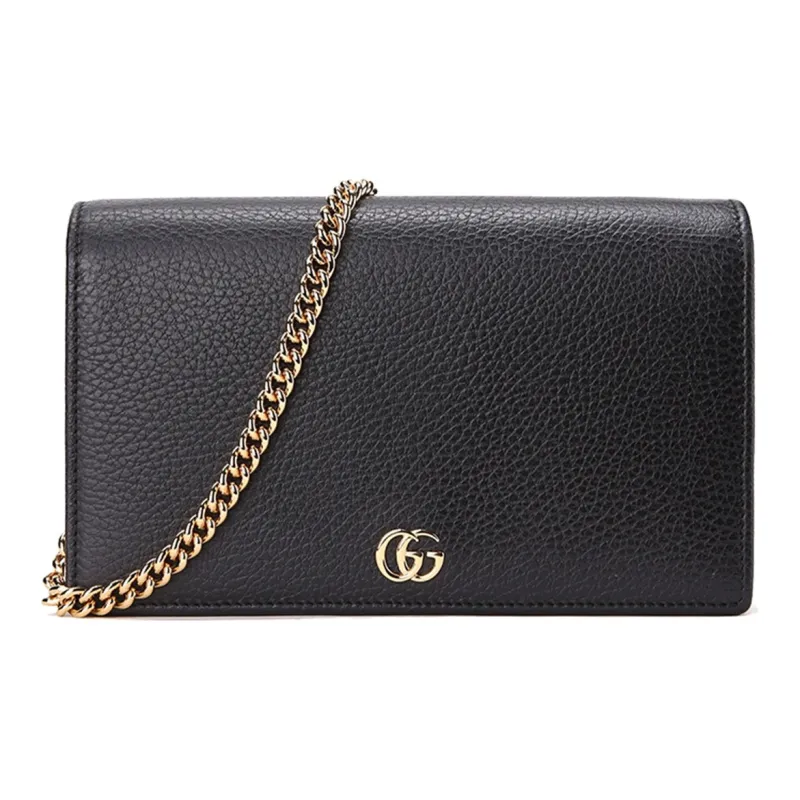 GUCCI Leather Shoulder Bag Women's Black-0