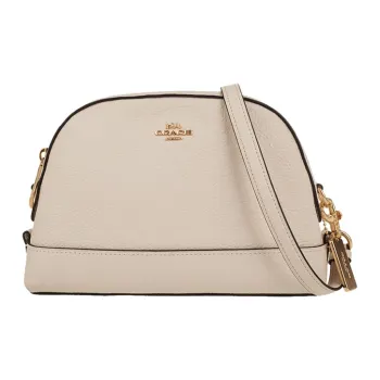 COACH Dome Cow Leather Dome Bag Shoulder Bag Small Size Women's White