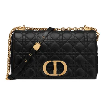 DIOR Caro Calfskin Crossbody Bag Shoulder Bag Women's Black
