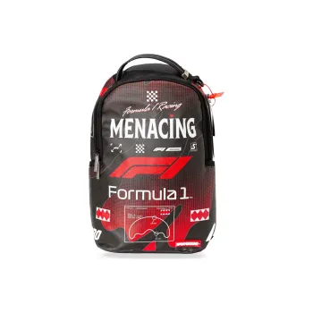 SPRAYGROUND F1 Formula One Collaboration Canvas Backpack Tubas Unisex Black Red Color Scheme