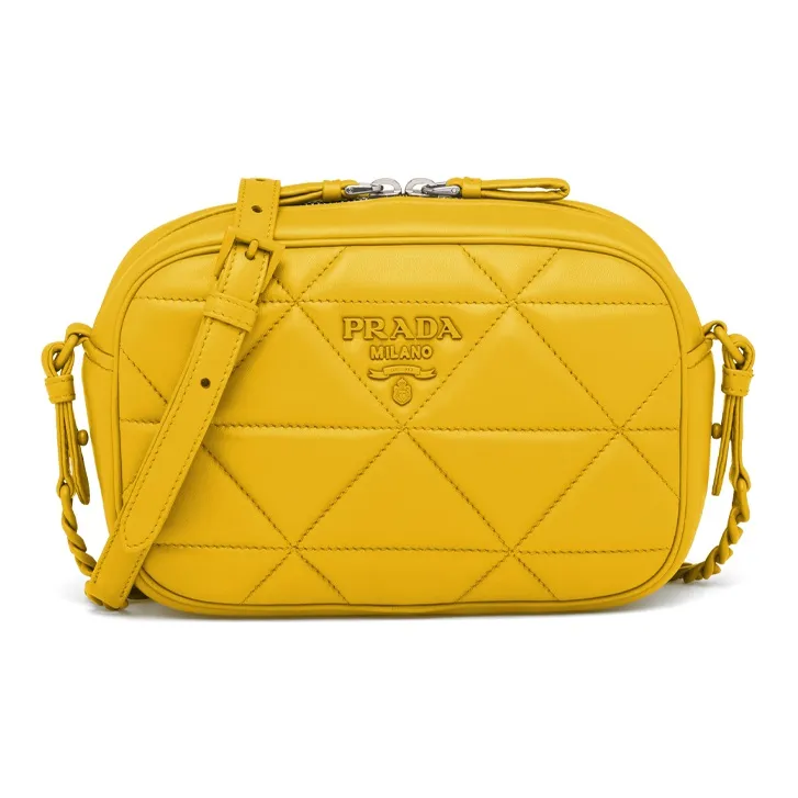 PRADA Sheepskin Crossbody Bag, Shoulder Bag Women's Yellow-0