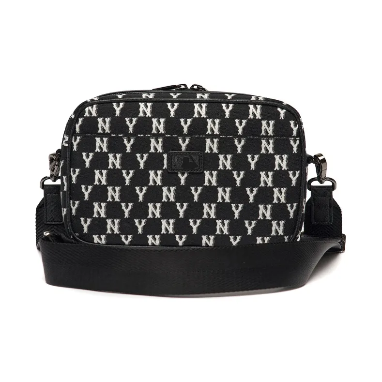 MLB Monogram Collection Polyester Combo Bag Camera Bag Crossbody Bag Shoulder Bag Unisex Black-3