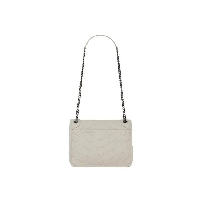 SAINT LAURENT Niki Baby Crinkled Vintage Blanc Vintage-3
