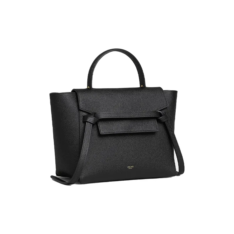 CELINE Belt Grained Calfskin Catfish Bag, Handbag, Shoulder Bag, Crossbody Bag, Handbag Micro Women's Black-1