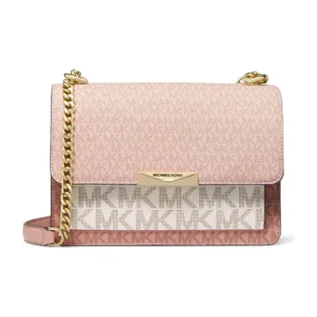 MICHAEL KORS Jade Leather Shoulder Bag Crossbody Bag Large Size Women's Pink
