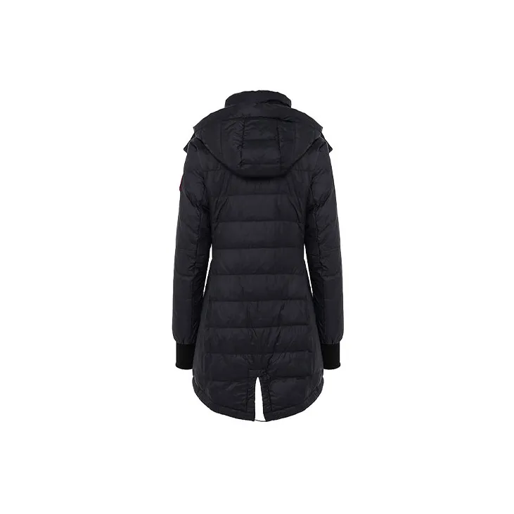 Canada Goose Harbour Series FW21 Solid Color Hooded Thickened Mid-Length Down Jacket Men's Polar Blue-2