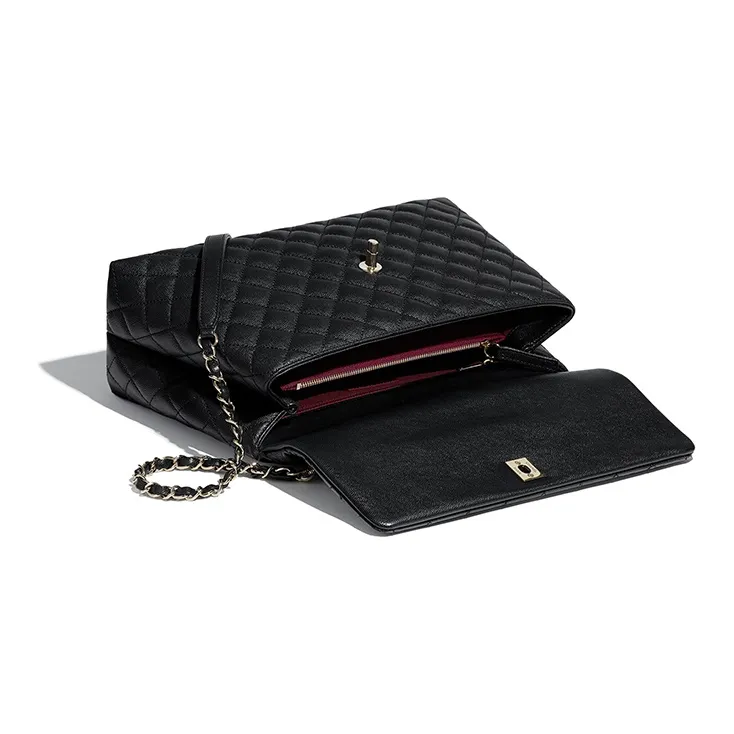 CHANEL Coco Handle Grain Calfskin & Gold Metal Shoulder Bag, Crossbody Bag Tubas Women's Black-2