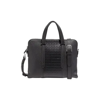 FERRAGAMO Gancini Calfskin Laptop Bag, Handbag, Shoulder Bag, Crossbody Bag, Briefcase Men's Black
