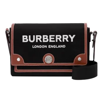 Burberry Note Calfskin Trim Messenger Bag, Handheld Crossbody Bag, Shoulder Bag Women's