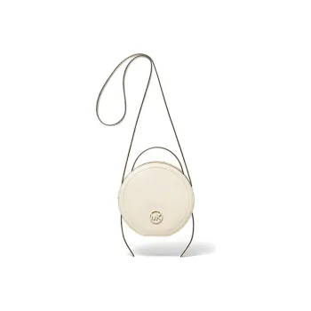 MICHAEL KORS Leather Round Bag Handbag Shoulder Bag Crossbody Bag Medium Size Women's Pure White