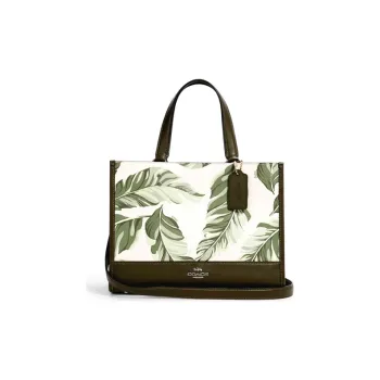 COACH Dempsey Fabric With Leather Portable Crossbody Bag Shoulder Bag Women's Green