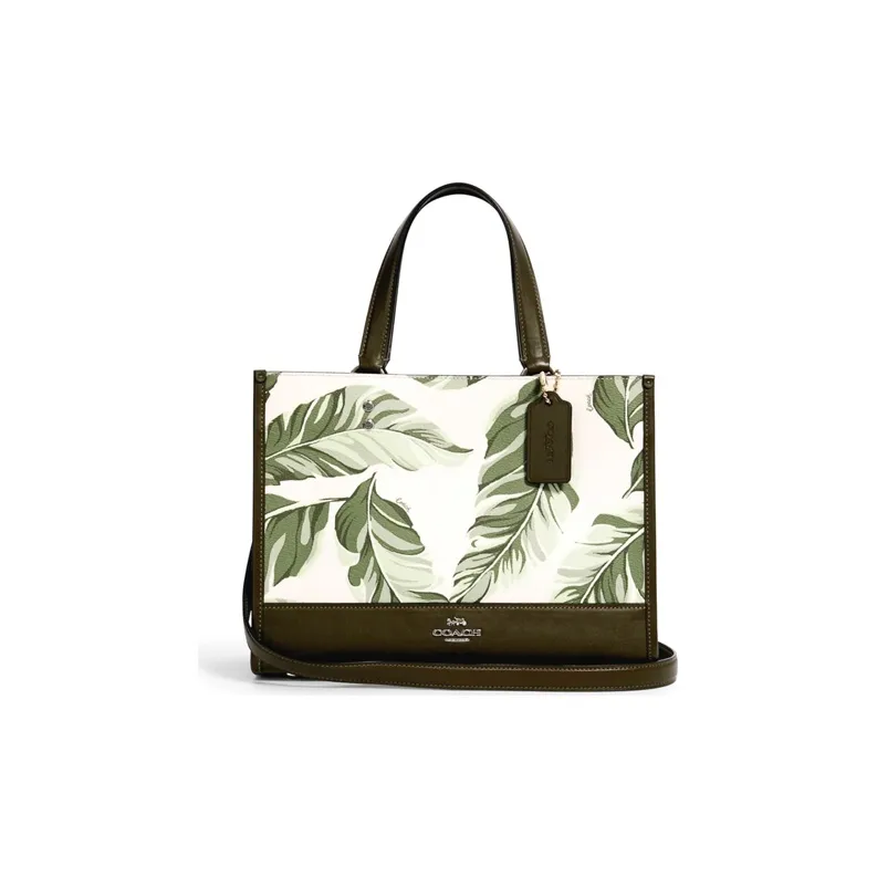 COACH Dempsey Fabric With Leather Portable Crossbody Bag Shoulder Bag Women's Green-0