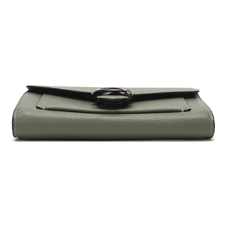 COACH Tabby Leather One Shoulder Crossbody Chain Bag Trumpets Women's Khaki Green-2
