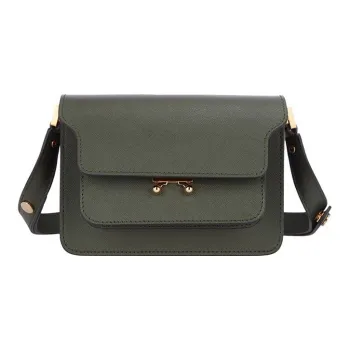 MARNI Trunk Cow Leather Crossbody Bag Shoulder Bag Mini Women's Forest Color