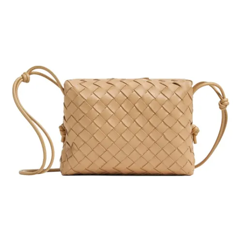 Bottega Veneta Loop Intrecciato Camera Bag Small Almond