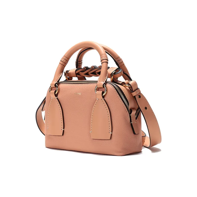 Chloe Cow Leather Portable Crossbody Bag, Shoulder Bag Trumpets Women's Peach Blossom Orange-1